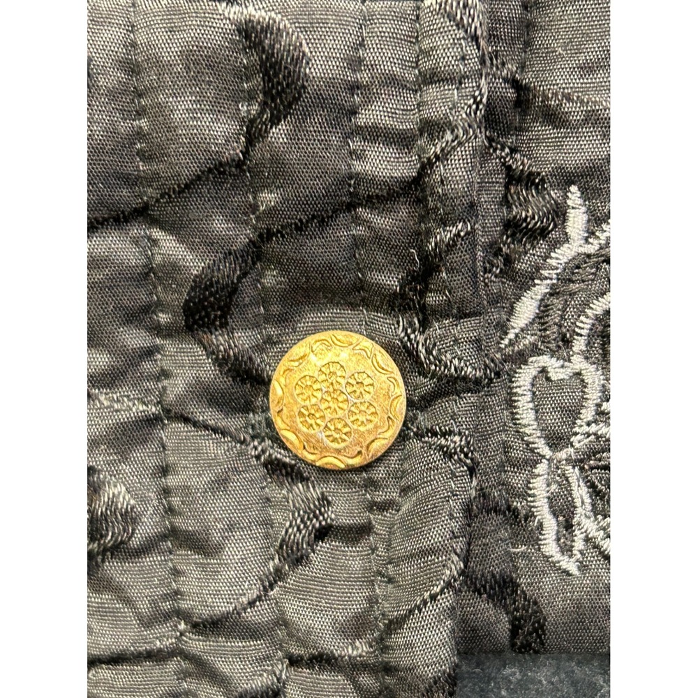 Vintage Vest Women Medium Black Floral Patchwork Quilted Embroidered Boho - Picture 8 of 10